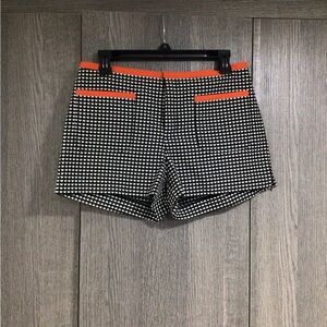 RACHEL Rachel Roy Black and White High Waist Shorts with Orange Accents